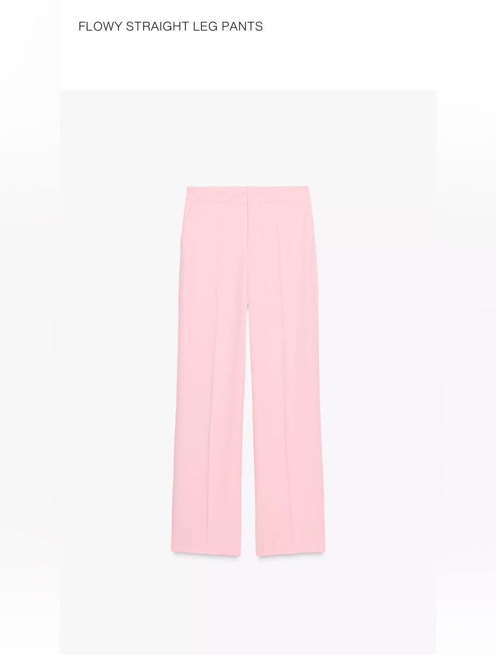 ZARA Flowy Straight Leg Pants - Pink